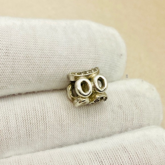 EUC Pandora 790445CZ Sterling Silver Circle of Friends Friendship Charm w/ CZ's - Picture 4 of 10